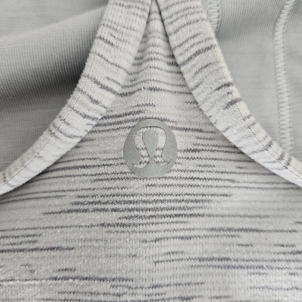 Lululemon Power Y Tank Top Heathered Rocksteady Gray Sleeveless Athletic Shirt 4 - Picture 5 of 6